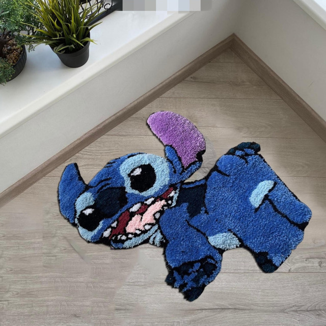 Cartoon Disney Stitch Carpet Creative Irregular Plush Lounge Rug